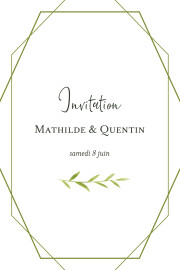 Carton d'invitation mariage Enchanté vert