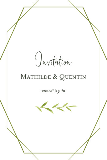Carton d'invitation mariage Enchanté vert - Recto Carton d'invitation mariage Enchanté vert - Recto