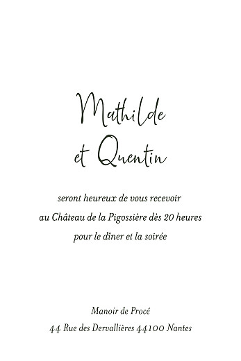 Carton d'invitation mariage Enchanté vert - Verso Carton d'invitation mariage Enchanté vert - Verso