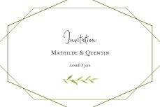 Carton d'invitation mariage Enchanté (paysage) vert