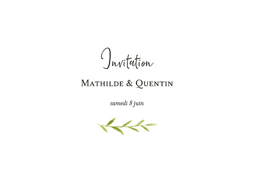 Carton d'invitation mariage Enchanté (dorure) vert - Recto Carton d'invitation mariage Enchanté (dorure) vert - Recto