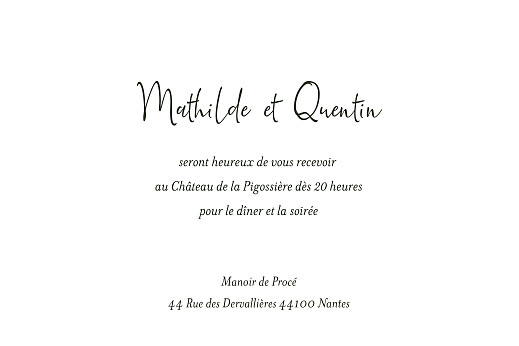 Carton d'invitation mariage Enchanté (dorure) vert - Verso Carton d'invitation mariage Enchanté (dorure) vert - Verso