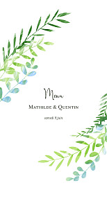 Menu de mariage bleu enchanté bleu Menu de mariage bleu enchanté bleu
