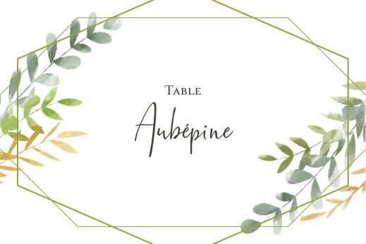 Marque-table mariage Enchanté vert - Recto Marque-table mariage Enchanté vert - Recto