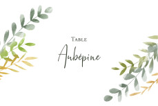 Marque-table mariage Enchanté (dorure) vert
