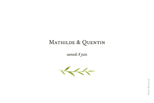 Marque-table mariage Enchanté (dorure) vert - Verso Marque-table mariage Enchanté (dorure) vert - Verso
