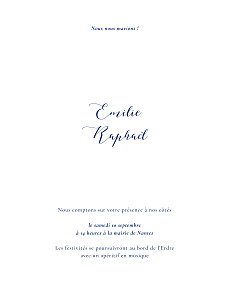 Faire-part de mariage avec dorure ronde des prés portrait (dorure) bleu Faire-part de mariage avec dorure ronde des prés portrait (dorure) bleu