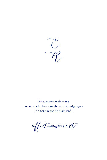 Carte de remerciement mariage Ronde des prés (dorure) bleu - Recto Carte de remerciement mariage Ronde des prés (dorure) bleu - Recto