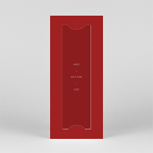Carte de voeux Elegant cœur (marque-page) rouge - Vue 3