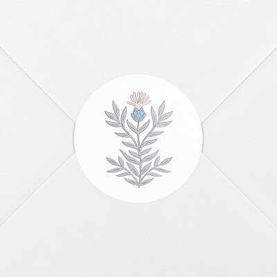 Stickers pour enveloppes naissance rose botanique rose Stickers pour enveloppes naissance rose botanique rose