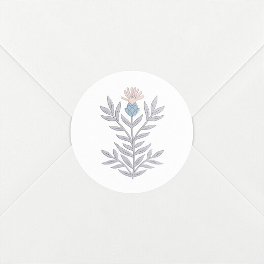 Stickers pour enveloppes naissance Botanique rose - Vue 1