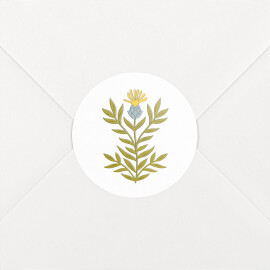 Stickers pour enveloppes naissance Botanique bleu