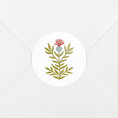 Stickers pour enveloppes naissance rouge botanique rouge Stickers pour enveloppes naissance rouge botanique rouge