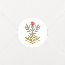 Stickers pour enveloppes naissance Botanique rouge