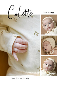 Faire-part de naissance moderne candeur (portrait) vert Faire-part de naissance moderne candeur (portrait) vert