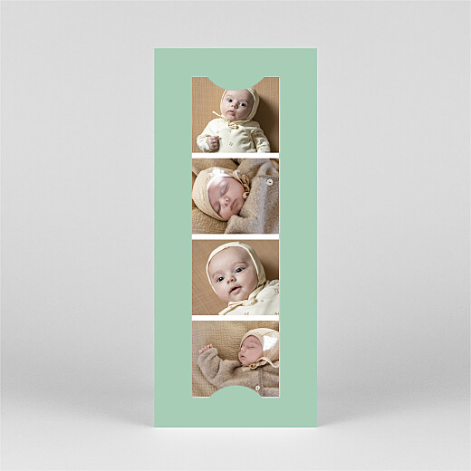 Faire-part de naissance Candeur (marque-page) vert - Vue 3 Faire-part de naissance Candeur (marque-page) vert - Vue 3