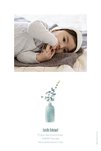 Faire-part de naissance Bouquet sauvage (portrait) violet - Verso Faire-part de naissance Bouquet sauvage (portrait) violet - Verso