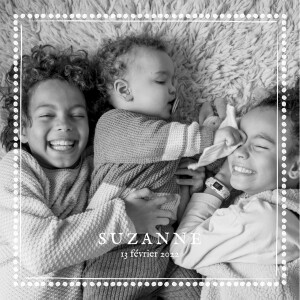 Faire-part de naissance Ma perle blanc Faire-part de naissance Ma perle blanc