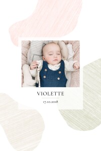 Faire-part de naissance Galet (4 pages) rose Faire-part de naissance Galet (4 pages) rose