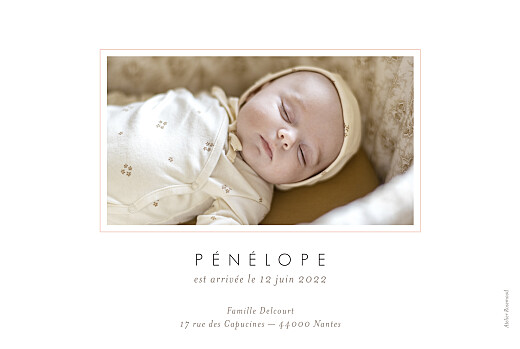 Faire-part de naissance Comptine photo paysage rose - Verso Faire-part de naissance Comptine photo paysage rose - Verso