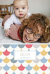 Faire-part de naissance Motif graphique 2 photos 4p fille Faire-part de naissance Motif graphique 2 photos 4p fille