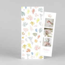 Faire-part de naissance Jolis coraux (marque-page) rose