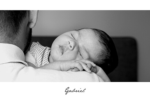 Faire-part de naissance Bandeau 1 photo paysage blanc - Recto Faire-part de naissance Bandeau 1 photo paysage blanc - Recto