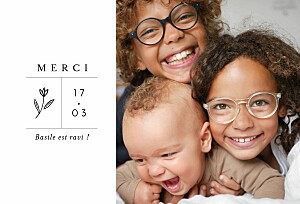 Carte de remerciement beige étiquette illustrée beige Carte de remerciement beige étiquette illustrée beige