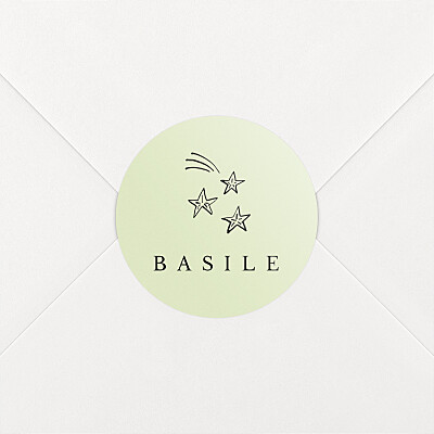 Stickers pour enveloppes naissance classique étiquette illustrée vert Stickers pour enveloppes naissance classique étiquette illustrée vert