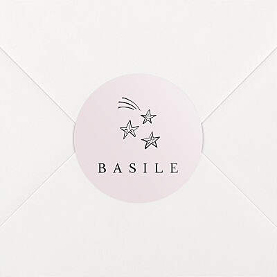 Stickers pour enveloppes naissance rose étiquette illustrée rose Stickers pour enveloppes naissance rose étiquette illustrée rose