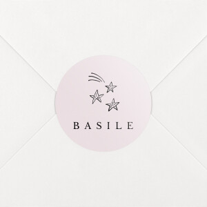 Stickers pour enveloppes naissance Étiquette illustrée rose