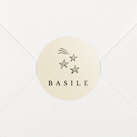 Stickers pour enveloppes naissance Étiquette illustrée beige