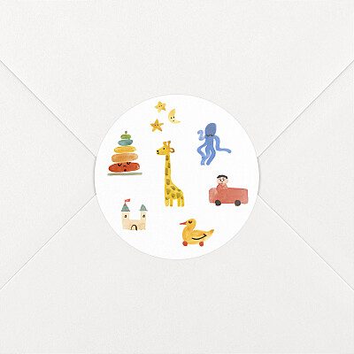 Stickers pour enveloppes naissance classique dodo blanc Stickers pour enveloppes naissance classique dodo blanc