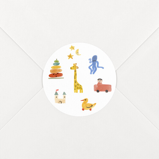 Stickers pour enveloppes naissance Dodo blanc - Vue 1
