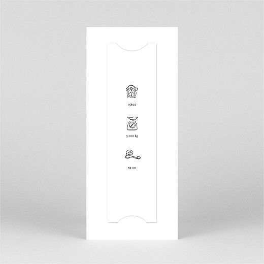 Faire-part de naissance Petite gravure (marque-page) blanc - Vue 3 Faire-part de naissance Petite gravure (marque-page) blanc - Vue 3