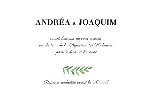 Carton d'invitation mariage Sous la pergola (paysage) vert - Recto Carton d'invitation mariage Sous la pergola (paysage) vert - Recto