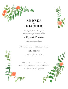 Faire-part de mariage Sous la pergola (portrait) rouge Faire-part de mariage Sous la pergola (portrait) rouge