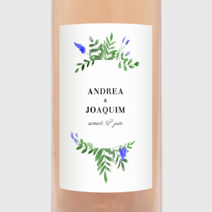 Étiquette de bouteille mariage Sous la pergola bleu Étiquette de bouteille mariage Sous la pergola bleu