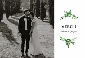 Carte de remerciement mariage tous genres sous la pergola (paysage) vert Carte de remerciement mariage tous genres sous la pergola (paysage) vert