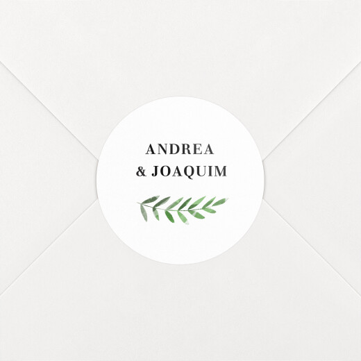 Stickers pour enveloppes mariage Sous la pergola vert - Vue 1