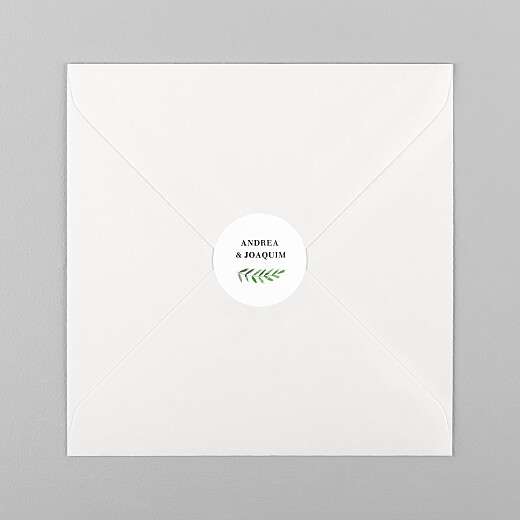 Stickers pour enveloppes mariage Sous la pergola vert - Vue 1