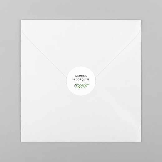 Stickers pour enveloppes mariage Sous la pergola vert - Vue 2