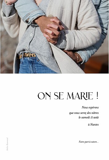 Save the Date Simplement blanc - Verso Save the Date Simplement blanc - Verso