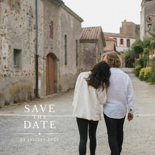 Save the Date Joli détail blanc - Recto Save the Date Joli détail blanc - Recto