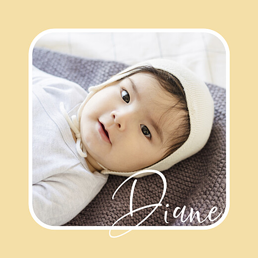 Faire-part de naissance Pastille (petit format) jaune - Recto Faire-part de naissance Pastille (petit format) jaune - Recto