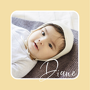Faire-part de naissance jaune pastille jaune Faire-part de naissance jaune pastille jaune