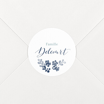 Stickers pour enveloppes naissance classique jardin de primevères bleu Stickers pour enveloppes naissance classique jardin de primevères bleu