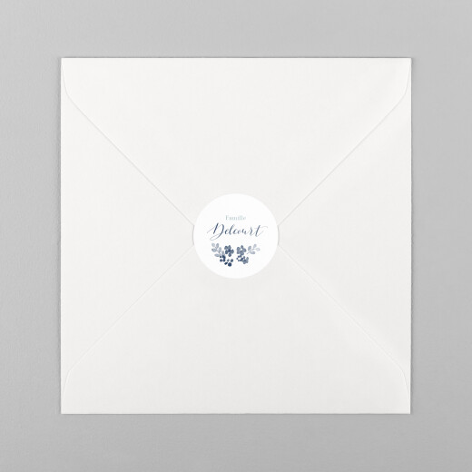 Stickers pour enveloppes naissance Jardin de primevères bleu - Vue 2 Stickers pour enveloppes naissance Jardin de primevères bleu - Vue 2