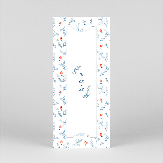 Faire-part de naissance Jardin de capucines (marque-page) bleu - Vue 3 Faire-part de naissance Jardin de capucines (marque-page) bleu - Vue 3