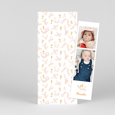 Faire-part de naissance orange jardin de capucines (marque-page) orange Faire-part de naissance orange jardin de capucines (marque-page) orange